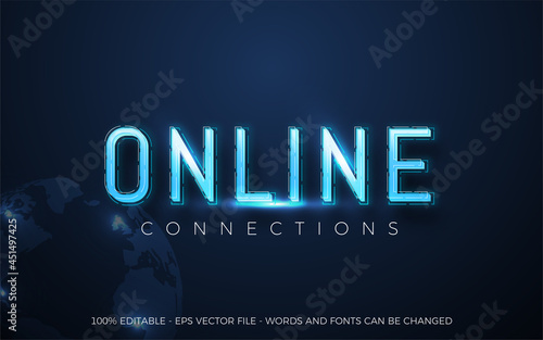 Editable text effect, Online desktop gaming style illustrations