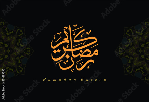 Ramadan kareem card design, ramadan kareem arabic calligraphy, traditional islamic holidays. Vector EPS 10