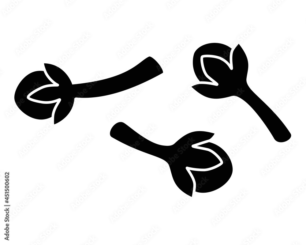 Cloves Spices vector The outline image for the logo or icon. Spices Dried clove - an element for sign or icon. Cloves Spices vector The outline image for the logo or icon. Spices Dried clove - an element for sign or icon.