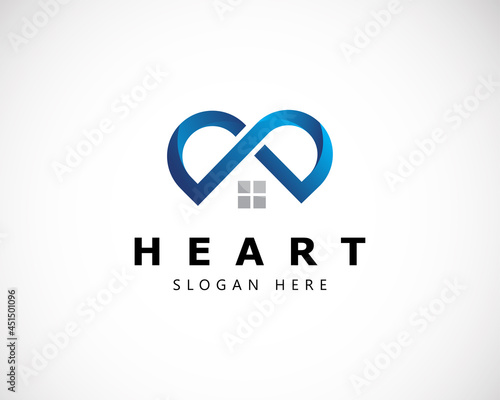 heart logo creative color modern gradient capsule health sign symbol