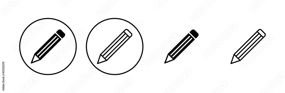 Pencil icon set. pen symbol. edit icon vector