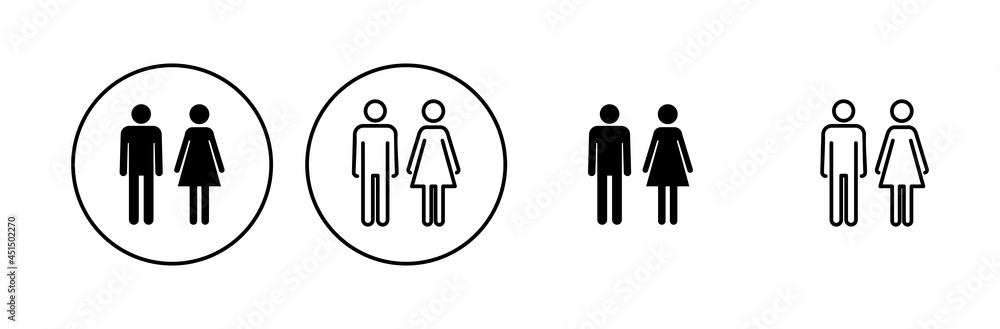Man and woman icon set. male and female symbol Man and woman icon set. male and female symbol