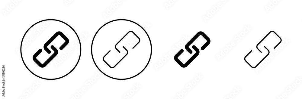 Link icon set. Hyperlink chain symbol. Link icon set. Hyperlink chain symbol.
