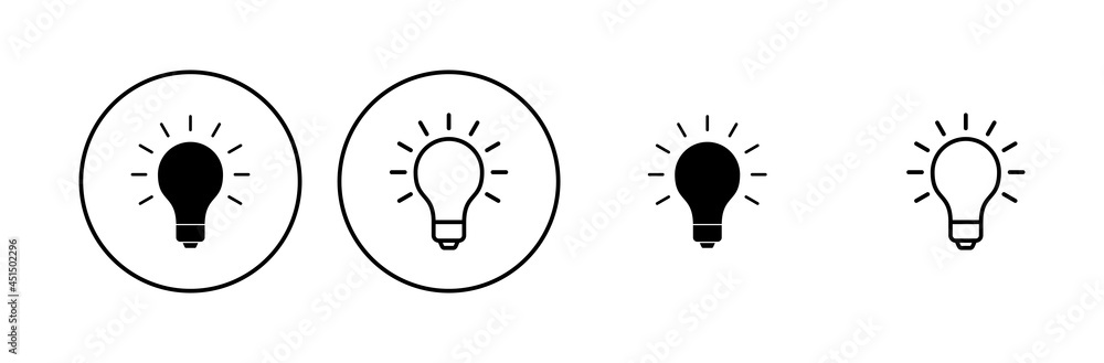 Lamp icon set. Light bulb icon vector. idea symbol. - obrazy, fototapety, plakaty 