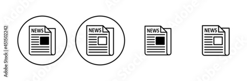 Newspaper icon set. news paper vector sign