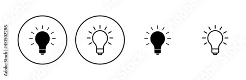 Lamp icon set. Light bulb icon vector. idea symbol.