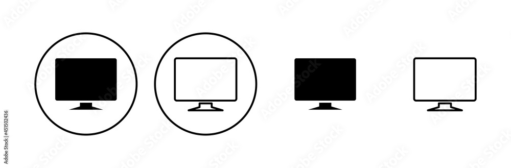 Computer icon set. computer monitor icon vector. Computer icon set. computer monitor icon vector.