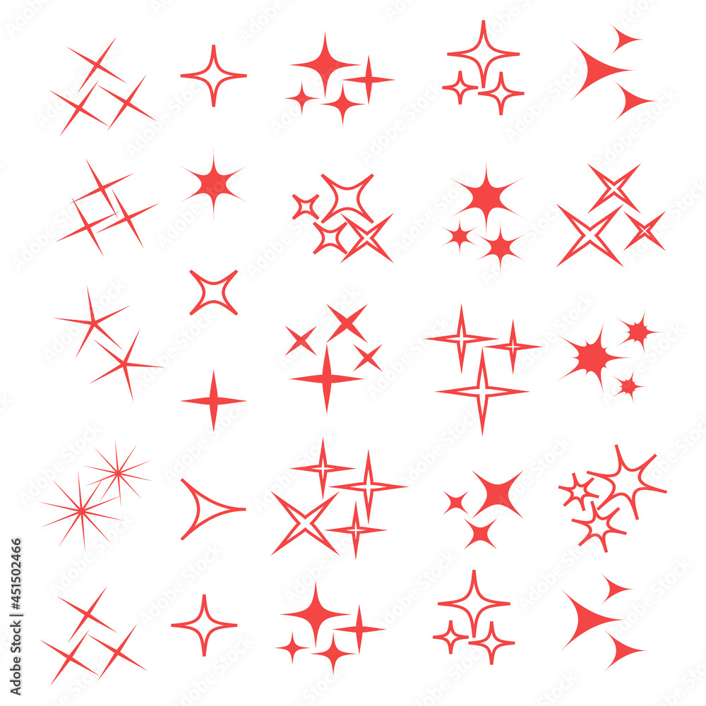 Fototapeta premium Sparkles, glowing light effect stars and bursts. Bright firework, decoration twinkle, shiny flash