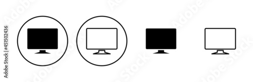 Computer icon set. computer monitor icon vector.