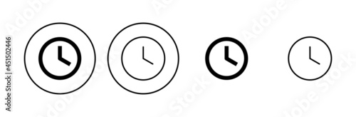 Clock icon set. Time icon vector. watch icon symbol