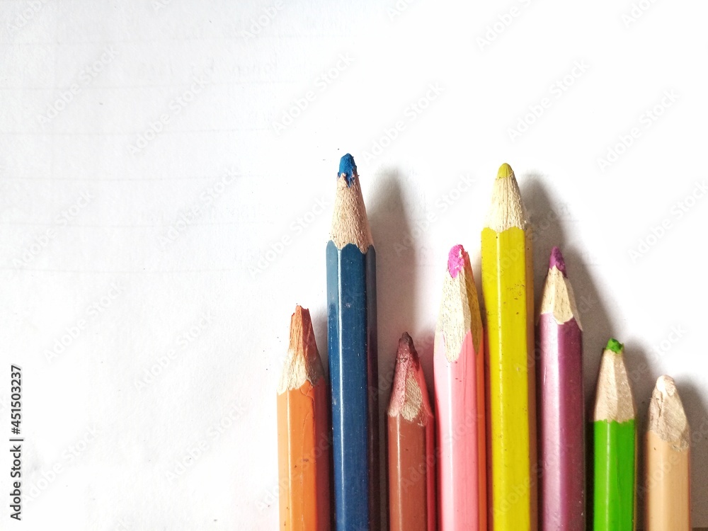 pencils on white background pencils on white background