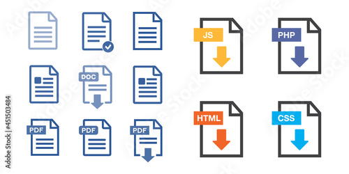 PDF Document icon set. File Icons. PDF file download icon