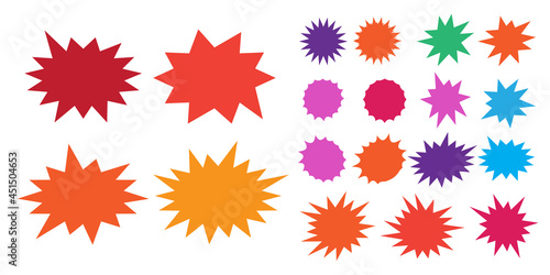 Starburst speech bubbles set. Bursting icon. Starburst isolated icons set