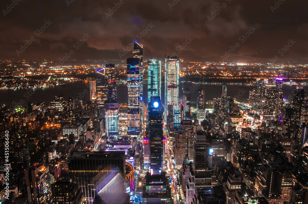 edificios de nueva york rascacielos de noche