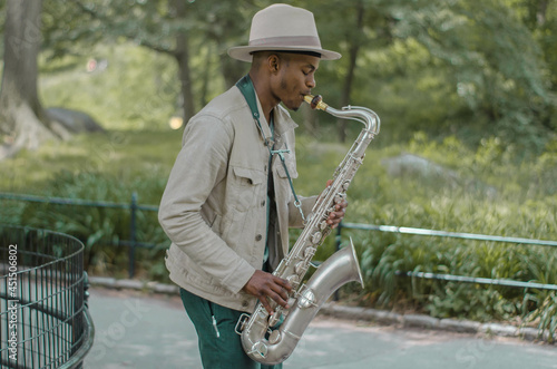 musico tocando en el central park