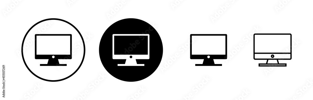 Computer icons set. PC Icon vector. Computer monitor icon. Flat PC symbol Computer icons set. PC Icon vector. Computer monitor icon. Flat PC symbol
