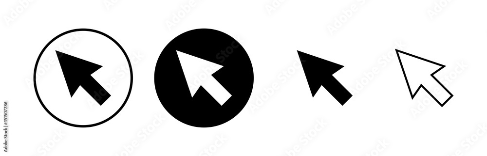 Click icons set. Cursor icon. Computer mouse click cursor black arrow icons Click icons set. Cursor icon. Computer mouse click cursor black arrow icons