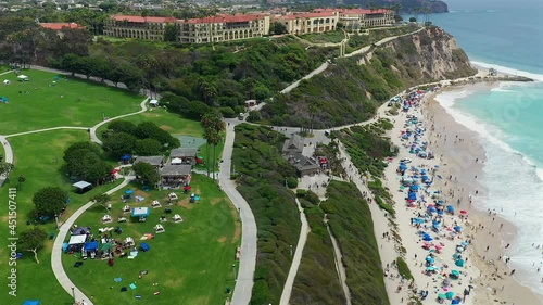 Aerial view of Salt Creek beach and the Ritz Carlton, over looking the Pacific Ocean, Dana Point California photo