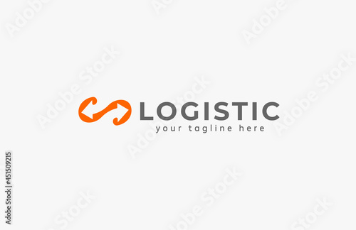 Logistic Logo, arrow logo template  design element, vector illustration