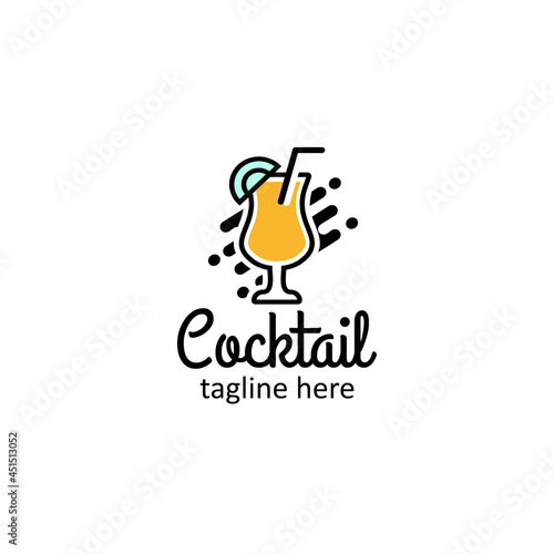 Illustration vector graphic of cocktail logo. Design template of vermouth glass for brand, icon, badge or label for bars, cafe, pubs and company