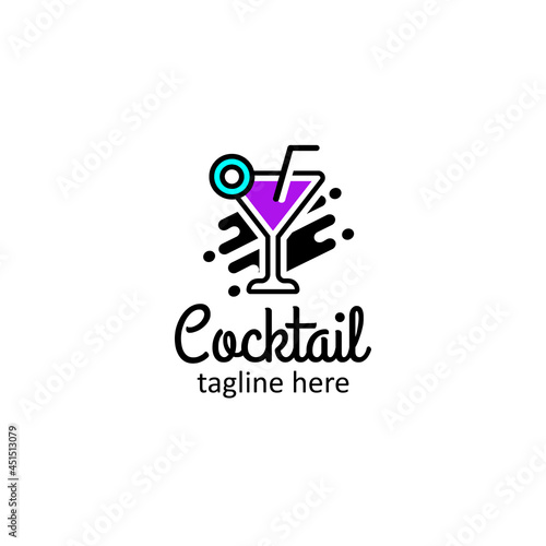 Illustration vector graphic of cocktail logo. Design template of vermouth glass for brand, icon, badge or label for bars, cafe, pubs and company