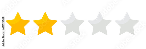 two star rating vector for review on website applications and business