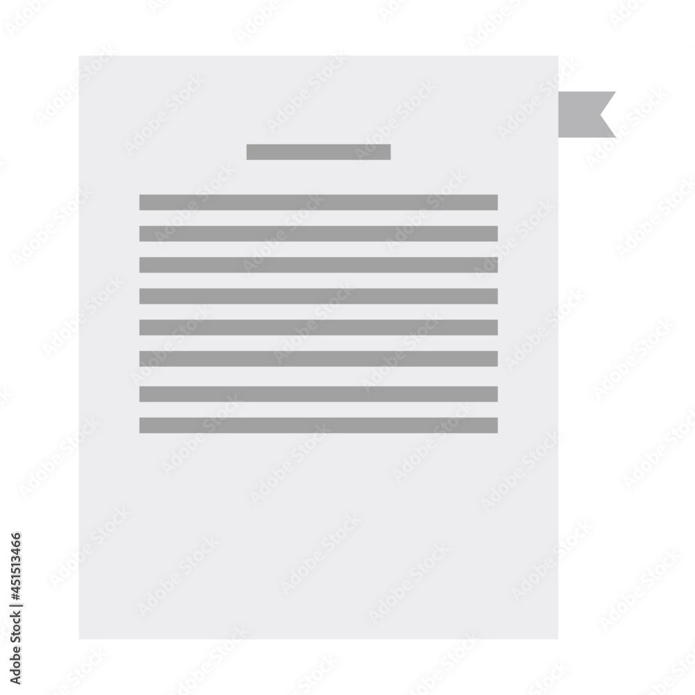 Document icon vector for computer, web and mobile app. paper with note paper design vector. paper with text, simple design isolated on white background Document icon vector for computer, web and mobile app. paper with note paper design vector. paper with text, simple design isolated on white background