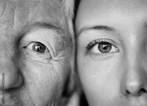 Closeup of family eyes photo