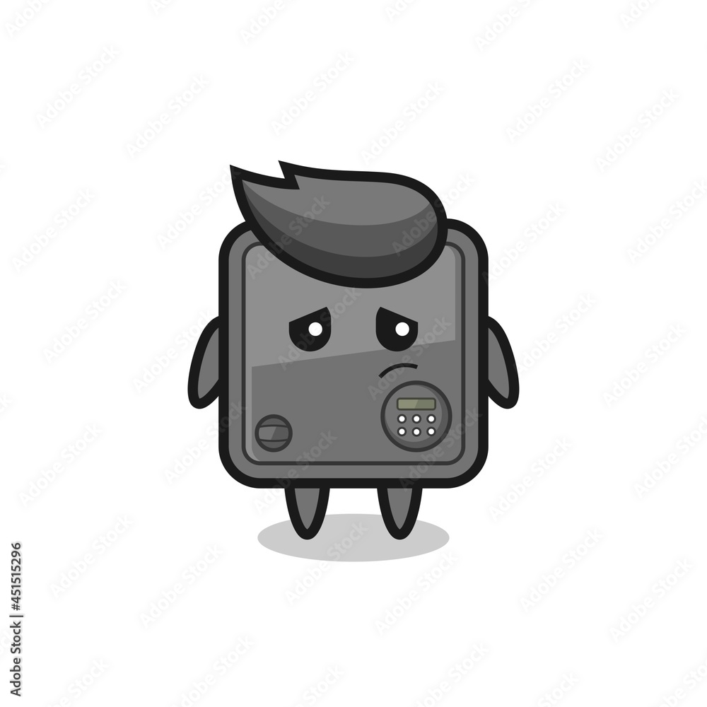 the lazy gesture of safe box cartoon character the lazy gesture of safe box cartoon character