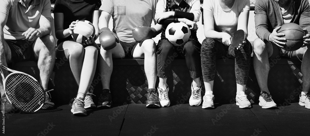 Εκτύπωση καμβά Group of diverse athletes sitting together