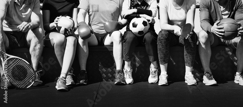 Εκτύπωση καμβά Group of diverse athletes sitting together