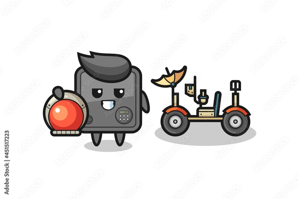 the cute safe box as astronaut with a lunar rover the cute safe box as astronaut with a lunar rover