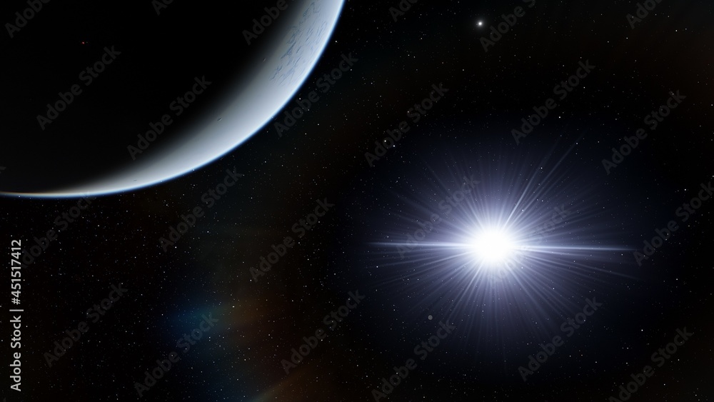 Fototapeta premium Alien Planet in the outer space. 3d rendering