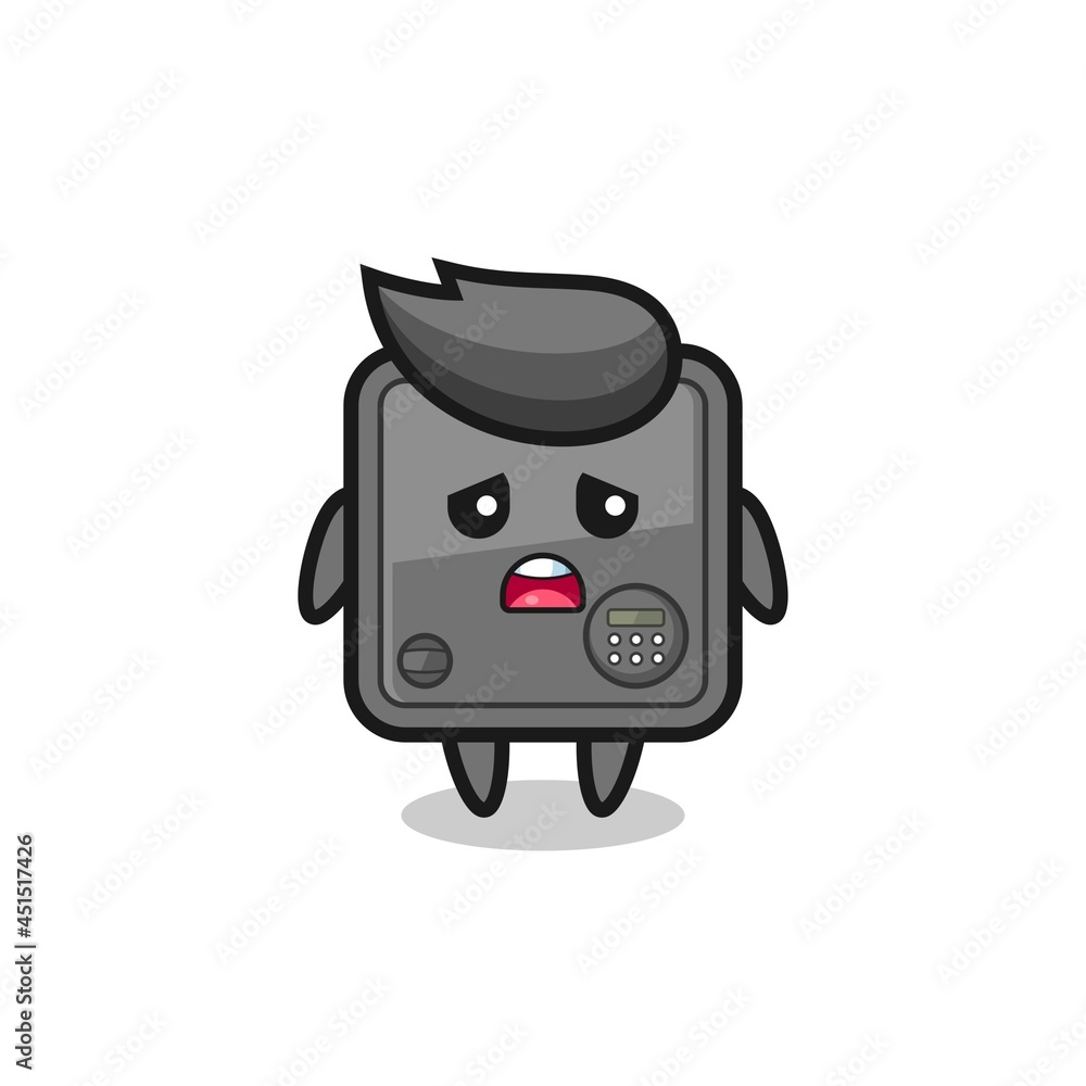 disappointed expression of the safe box cartoon disappointed expression of the safe box cartoon
