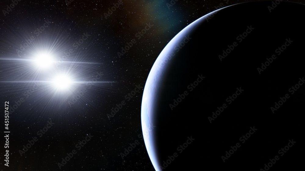 Alien Planet in the outer space. 3d rendering