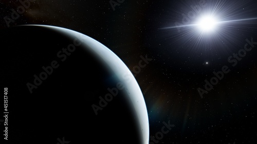 Alien Planet in the outer space. 3d rendering