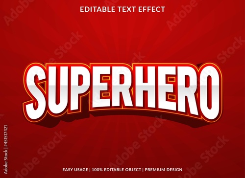 Fototapeta superhero text effect editable template with abstract style use for business bra