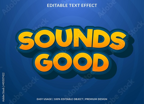 sounds good text effect editable template with abstract style use for business brand and logo