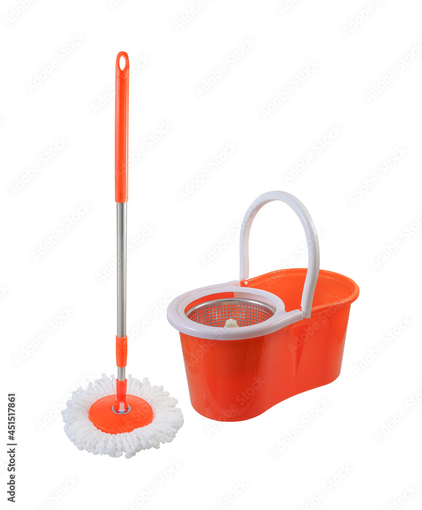 Fototapeta premium cleaning mop equipment for cleaning isolated on white background, clipping path included use for graphic design.