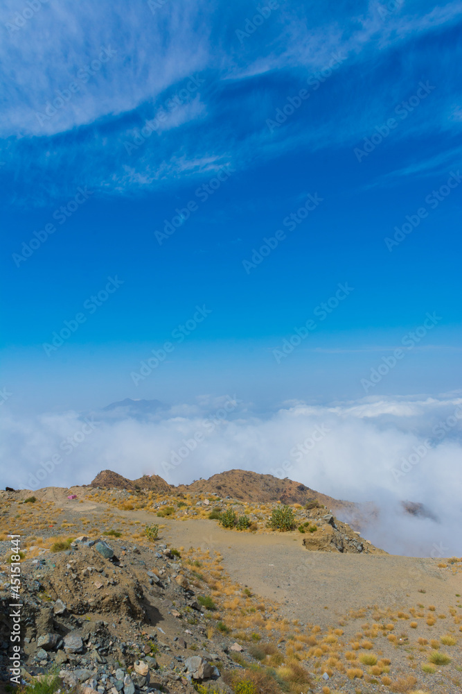 Mountain ridge in the clouds Mountain ridge in the clouds