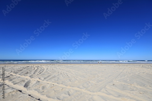 view of the beach and ocean on Fraser Island  Queensland  Australia