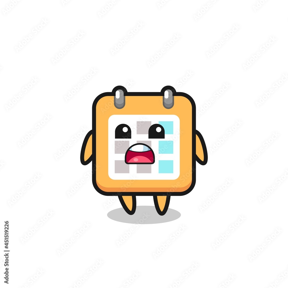 calendar illustration with apologizing expression, saying I am sorry calendar illustration with apologizing expression, saying I am sorry