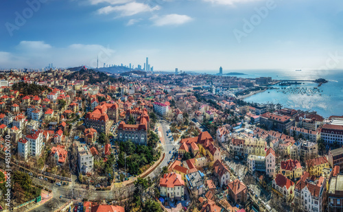 Aerial photography of the old town of Qingdao, China