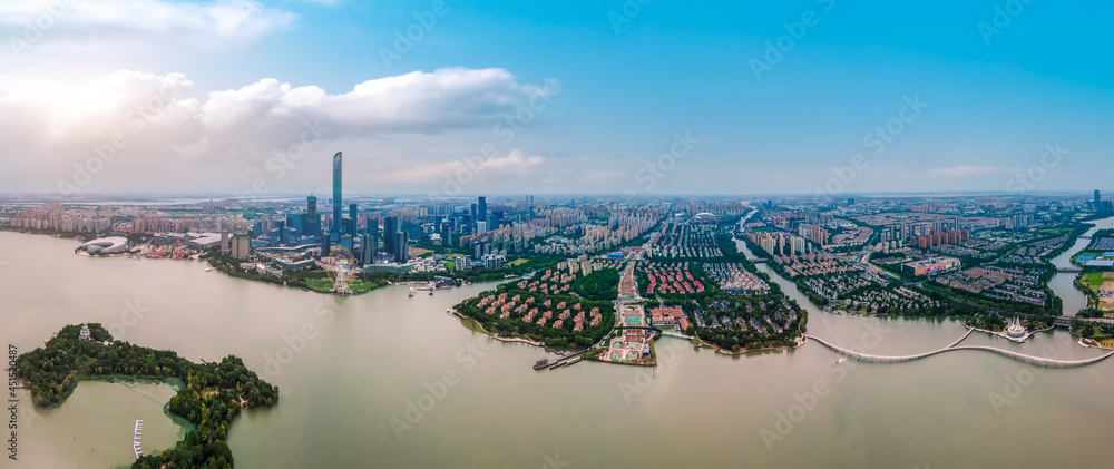 Fototapeta premium Aerial photography of Suzhou Jinji Lake