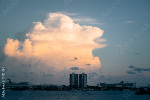 clouds sky Miami Florida usa sunset time 