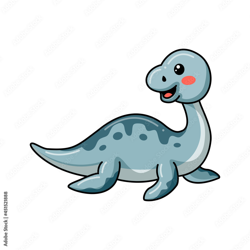 Cute little elasmosaurus dinosaur cartoon Cute little elasmosaurus dinosaur cartoon