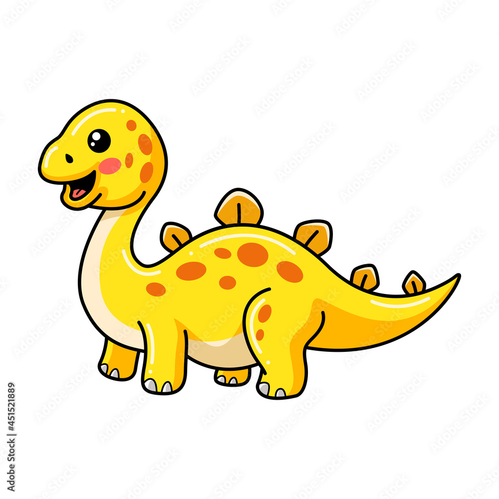 Cute little stegosaurus dinosaur cartoon Cute little stegosaurus dinosaur cartoon
