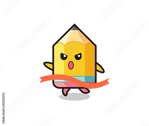 cute pencil illustration is reaching the finish