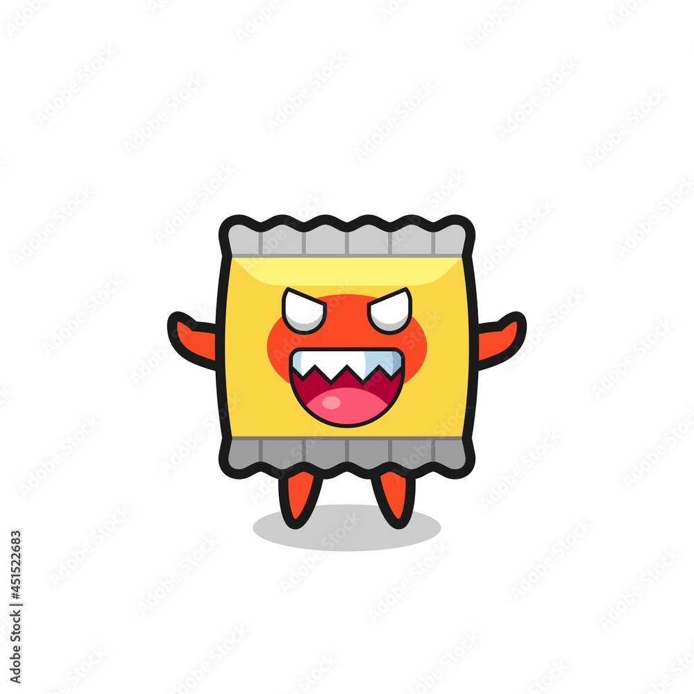 illustration of evil snack mascot character