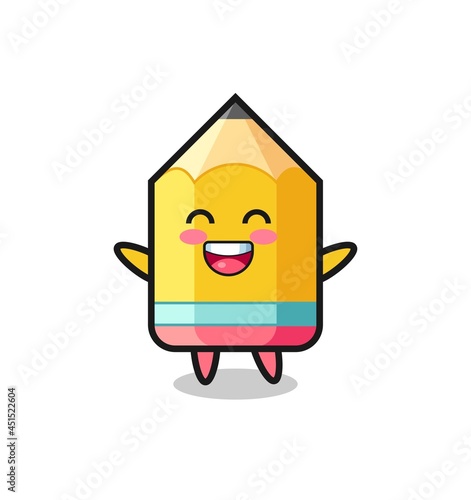 happy baby pencil cartoon character